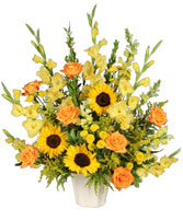 Golden Goodbye Funeral Arrangement