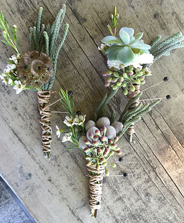 Succulent Serenity Boutonniere in Amarillo, TX | Fleurish Designs